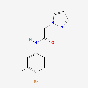 molecular formula C12H12BrN3O B7475558 N-(4-bromo-3-methylphenyl)-2-pyrazol-1-ylacetamide 