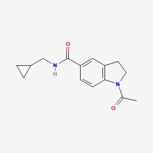 molecular formula C15H18N2O2 B7475564 1-acetyl-N-(cyclopropylmethyl)-2,3-dihydroindole-5-carboxamide 