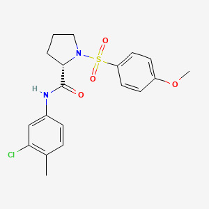 (2S)-N-(3-chloro-4-methylphenyl)-1-(4-methoxyphenyl)sulfonylpyrrolidine-2-carboxamide
