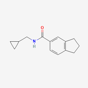 N-(cyclopropylmethyl)-2,3-dihydro-1H-indene-5-carboxamide