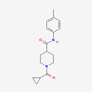 molecular formula C17H22N2O2 B7475635 1-(cyclopropanecarbonyl)-N-(4-methylphenyl)piperidine-4-carboxamide 