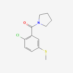 molecular formula C12H14ClNOS B7475639 1-[2-Chloro-5-(methylsulfanyl)benzoyl]pyrrolidine 