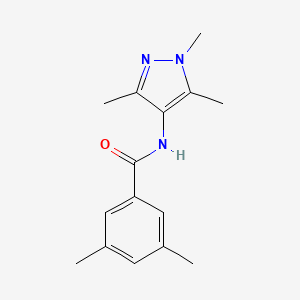 molecular formula C15H19N3O B7475687 3,5-dimethyl-N-(1,3,5-trimethylpyrazol-4-yl)benzamide 