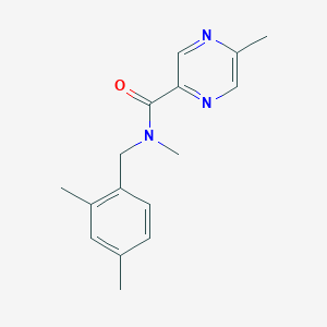 molecular formula C16H19N3O B7475692 N-[(2,4-dimethylphenyl)methyl]-N,5-dimethylpyrazine-2-carboxamide 