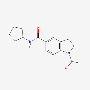 molecular formula C16H20N2O2 B7475710 1-acetyl-N-cyclopentylindoline-5-carboxamide 