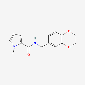 molecular formula C15H16N2O3 B7475734 N-(2,3-dihydro-1,4-benzodioxin-6-ylmethyl)-1-methylpyrrole-2-carboxamide 