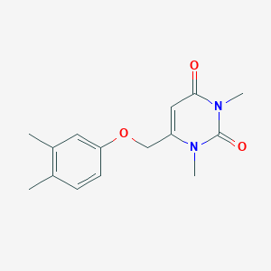 molecular formula C15H18N2O3 B7475768 6-[(3,4-Dimethylphenoxy)methyl]-1,3-dimethylpyrimidine-2,4-dione 