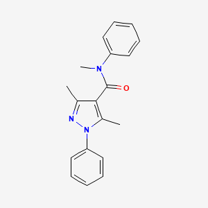 molecular formula C19H19N3O B7475800 N,3,5-trimethyl-N,1-diphenylpyrazole-4-carboxamide 