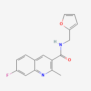 molecular formula C16H13FN2O2 B7475822 7-fluoro-N-(furan-2-ylmethyl)-2-methylquinoline-3-carboxamide 