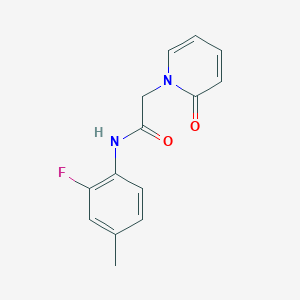 molecular formula C14H13FN2O2 B7475831 N-(2-fluoro-4-methylphenyl)-2-(2-oxopyridin-1-yl)acetamide 