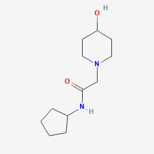 molecular formula C12H22N2O2 B7475833 N-cyclopentyl-2-(4-hydroxypiperidin-1-yl)acetamide 