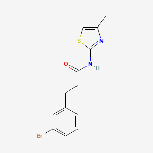 molecular formula C13H13BrN2OS B7475874 3-(3-bromophenyl)-N-(4-methyl-1,3-thiazol-2-yl)propanamide 