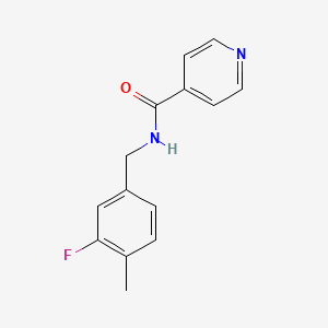 molecular formula C14H13FN2O B7475898 N-[(3-fluoro-4-methylphenyl)methyl]pyridine-4-carboxamide 
