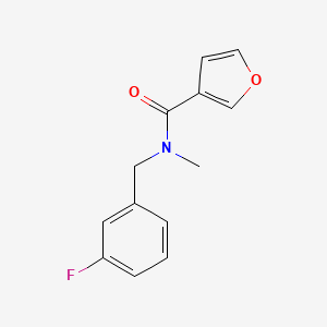 molecular formula C13H12FNO2 B7475906 N-[(3-fluorophenyl)methyl]-N-methylfuran-3-carboxamide 