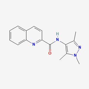 molecular formula C16H16N4O B7475917 N-(1,3,5-trimethylpyrazol-4-yl)quinoline-2-carboxamide 