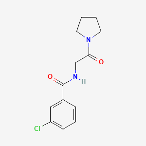 molecular formula C13H15ClN2O2 B7475929 3-chloro-N-[2-oxo-2-(pyrrolidin-1-yl)ethyl]benzamide 