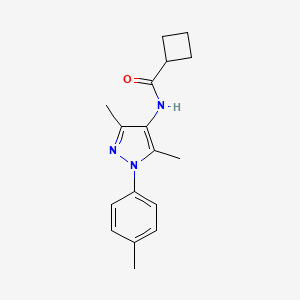 molecular formula C17H21N3O B7475965 N-[3,5-dimethyl-1-(4-methylphenyl)pyrazol-4-yl]cyclobutanecarboxamide 