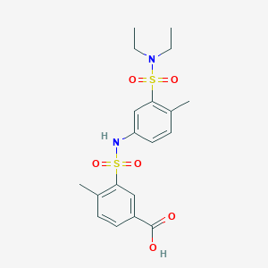 molecular formula C19H24N2O6S2 B7476029 3-[[3-(Diethylsulfamoyl)-4-methylphenyl]sulfamoyl]-4-methylbenzoic acid 