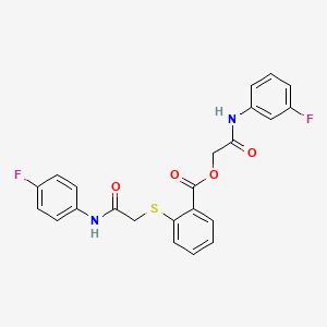 molecular formula C23H18F2N2O4S B7476042 [2-(3-Fluoroanilino)-2-oxoethyl] 2-[2-(4-fluoroanilino)-2-oxoethyl]sulfanylbenzoate 