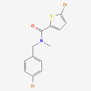 molecular formula C13H11Br2NOS B7476046 5-bromo-N-[(4-bromophenyl)methyl]-N-methylthiophene-2-carboxamide 