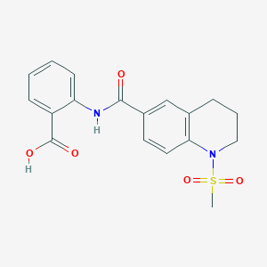 molecular formula C18H18N2O5S B7476084 2-[(1-methylsulfonyl-3,4-dihydro-2H-quinoline-6-carbonyl)amino]benzoic acid 