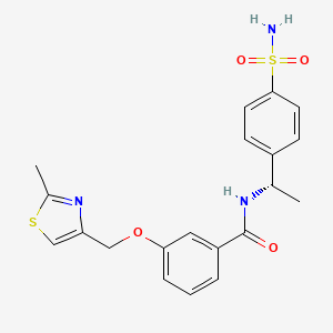 molecular formula C20H21N3O4S2 B7476107 3-[(2-methyl-1,3-thiazol-4-yl)methoxy]-N-[(1S)-1-(4-sulfamoylphenyl)ethyl]benzamide 