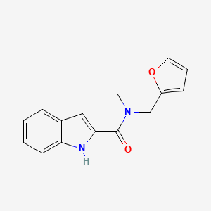 molecular formula C15H14N2O2 B7476110 N-(furan-2-ylmethyl)-N-methyl-1H-indole-2-carboxamide 