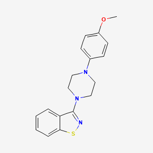 molecular formula C18H19N3OS B7476124 3-[4-(4-Methoxyphenyl)piperazin-1-yl]-1,2-benzothiazole 