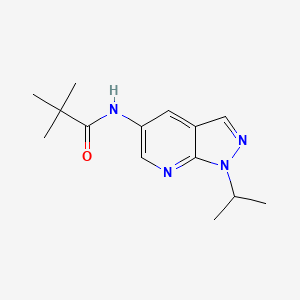 molecular formula C14H20N4O B7476150 2,2-dimethyl-N-(1-propan-2-ylpyrazolo[3,4-b]pyridin-5-yl)propanamide 