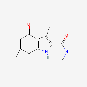 molecular formula C14H20N2O2 B7476157 N,N,3,6,6-pentamethyl-4-oxo-5,7-dihydro-1H-indole-2-carboxamide 