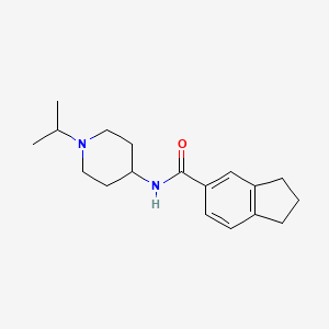 molecular formula C18H26N2O B7476168 N-(1-propan-2-ylpiperidin-4-yl)-2,3-dihydro-1H-indene-5-carboxamide 