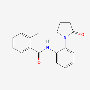 molecular formula C18H18N2O2 B7476175 2-methyl-N-[2-(2-oxopyrrolidin-1-yl)phenyl]benzamide 