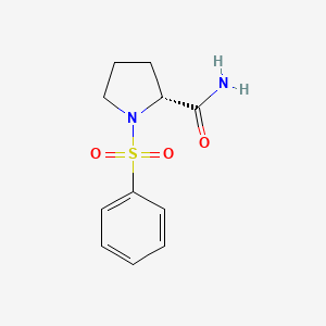 molecular formula C11H14N2O3S B7476203 (2R)-1-(benzenesulfonyl)pyrrolidine-2-carboxamide 