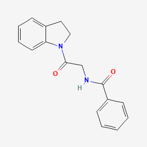 molecular formula C17H16N2O2 B7476214 N-[2-(2,3-dihydroindol-1-yl)-2-oxoethyl]benzamide 