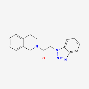 molecular formula C17H16N4O B7476243 2-(benzotriazol-1-yl)-1-(3,4-dihydro-1H-isoquinolin-2-yl)ethanone 