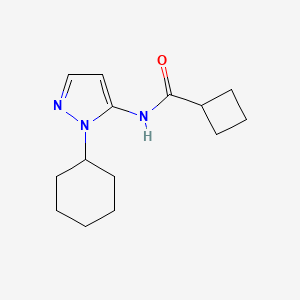 molecular formula C14H21N3O B7476260 N-(2-cyclohexylpyrazol-3-yl)cyclobutanecarboxamide 