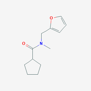molecular formula C12H17NO2 B7476263 N-(furan-2-ylmethyl)-N-methylcyclopentanecarboxamide 