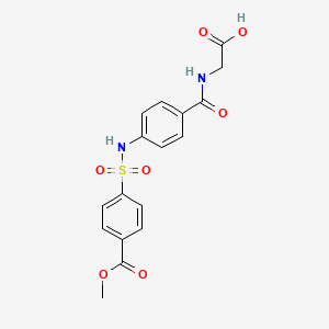 molecular formula C17H16N2O7S B7476264 2-[[4-[(4-Methoxycarbonylphenyl)sulfonylamino]benzoyl]amino]acetic acid 