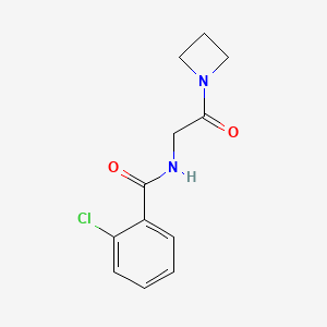 molecular formula C12H13ClN2O2 B7476333 N-[2-(azetidin-1-yl)-2-oxoethyl]-2-chlorobenzamide 