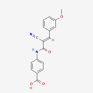 molecular formula C18H14N2O4 B7476350 4-[2-Cyano-3-(3-methoxyphenyl)prop-2-enamido]benzoic acid 