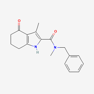 molecular formula C18H20N2O2 B7476358 N-benzyl-N,3-dimethyl-4-oxo-1,5,6,7-tetrahydroindole-2-carboxamide 