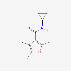 molecular formula C11H15NO2 B7476373 N-cyclopropyl-2,4,5-trimethylfuran-3-carboxamide 