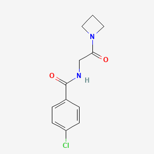 molecular formula C12H13ClN2O2 B7476381 N-[2-(azetidin-1-yl)-2-oxoethyl]-4-chlorobenzamide 
