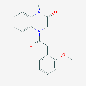 molecular formula C17H16N2O3 B7476386 4-[2-(2-Methoxyphenyl)acetyl]-1,3-dihydroquinoxalin-2-one 