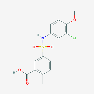 molecular formula C15H14ClNO5S B7476431 5-[(3-Chloro-4-methoxyphenyl)sulfamoyl]-2-methylbenzoic acid 