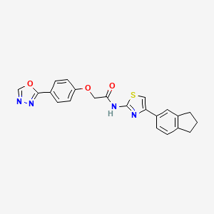 molecular formula C22H18N4O3S B7476432 N-[4-(2,3-dihydro-1H-inden-5-yl)-1,3-thiazol-2-yl]-2-[4-(1,3,4-oxadiazol-2-yl)phenoxy]acetamide 