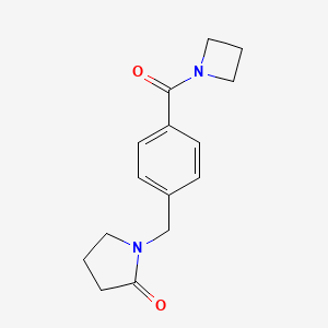 molecular formula C15H18N2O2 B7476439 1-[[4-(Azetidine-1-carbonyl)phenyl]methyl]pyrrolidin-2-one 