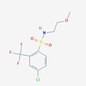molecular formula C10H11ClF3NO3S B7476459 4-chloro-N-(2-methoxyethyl)-2-(trifluoromethyl)benzenesulfonamide 