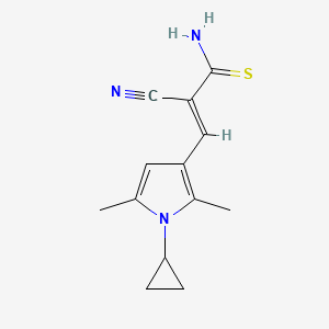 molecular formula C13H15N3S B7476467 (E)-2-cyano-3-(1-cyclopropyl-2,5-dimethylpyrrol-3-yl)prop-2-enethioamide 
