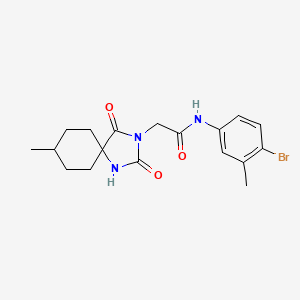molecular formula C18H22BrN3O3 B7476484 N-(4-bromo-3-methylphenyl)-2-(8-methyl-2,4-dioxo-1,3-diazaspiro[4.5]decan-3-yl)acetamide 